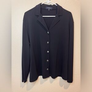 Burberry London Women’s Navy Blue‎ Viscose Button Down Shirt Size 16 (48)
